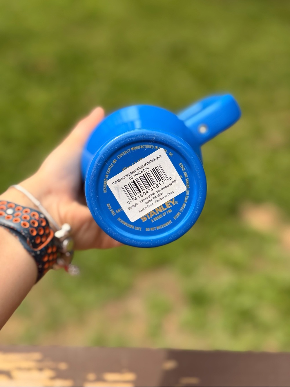 Stanley Blue Travel Tumbler with Handle and Straw - Picture 3 of 4